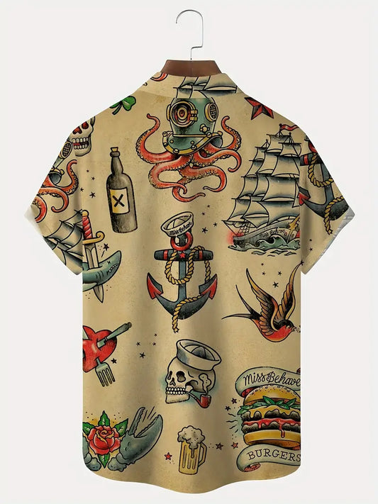 Deep Sea Octopus Hawaiian Shirt (Big and tall fit)
