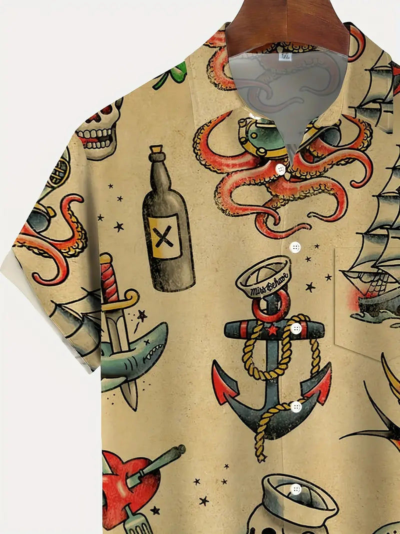 Deep Sea Octopus Hawaiian Shirt (Big and tall fit)