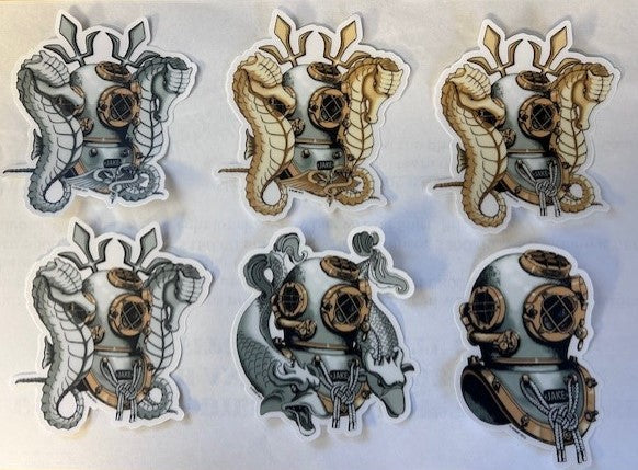 Dive Helmet Stickers