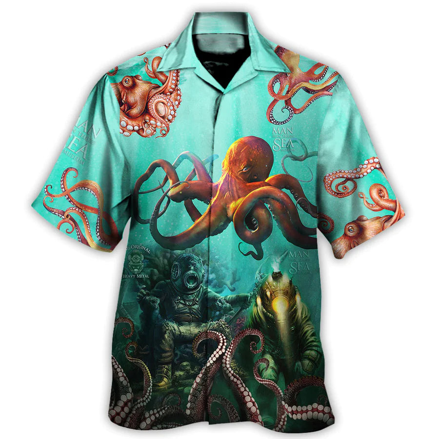 Octopus Hawaiian Shirt w/logo