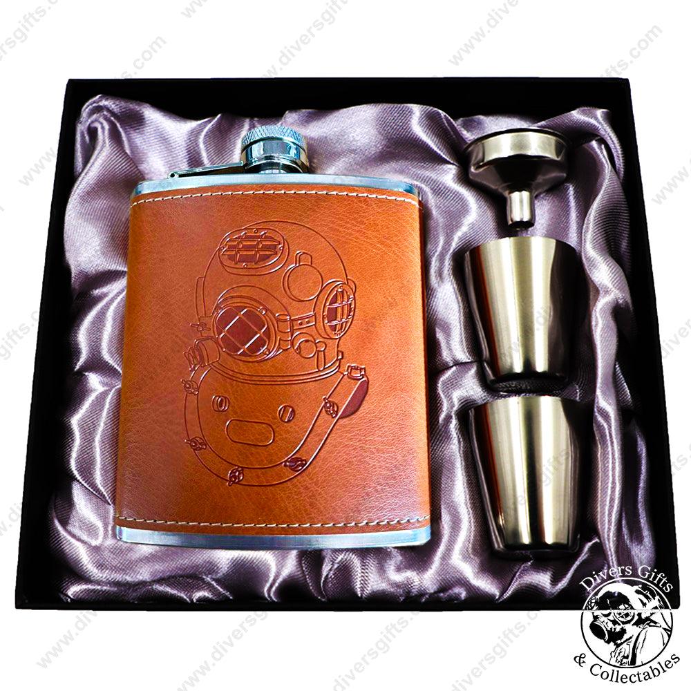 Diving Helmet (MkV) Hip Flask Luxury Gift Set - Divers Gifts
