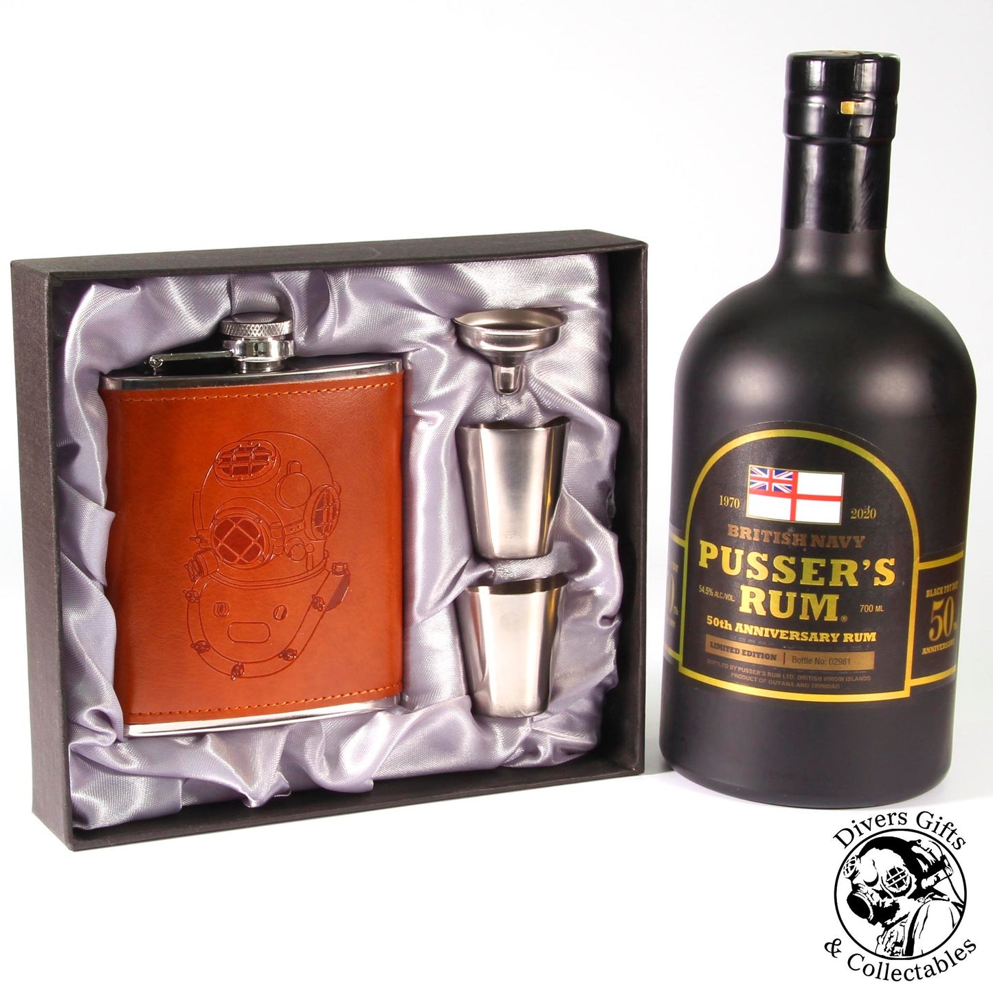 Diving Helmet (MkV) Hip Flask Luxury Gift Set