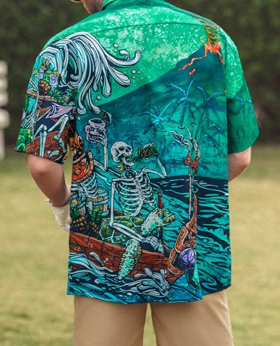 Diver Party Barge (Skeleton) - Hawaiian Shirt