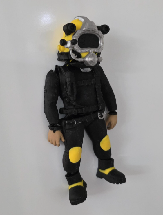 Diver Figurines, 3D printed with dual magnets