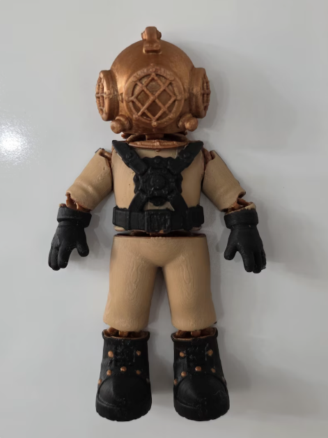 Diver Figurines, 3D printed with dual magnets