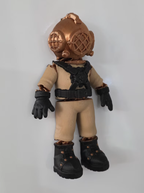 Diver Figurines, 3D printed with dual magnets