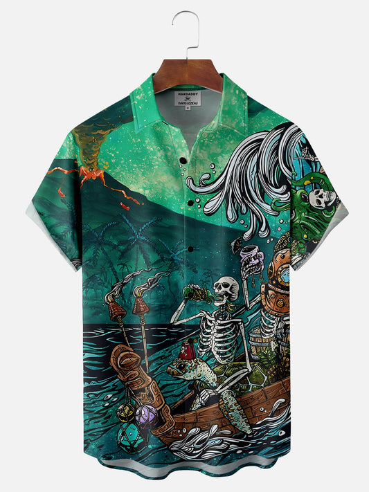 Diver Party Barge (Skeleton) - Hawaiian Shirt