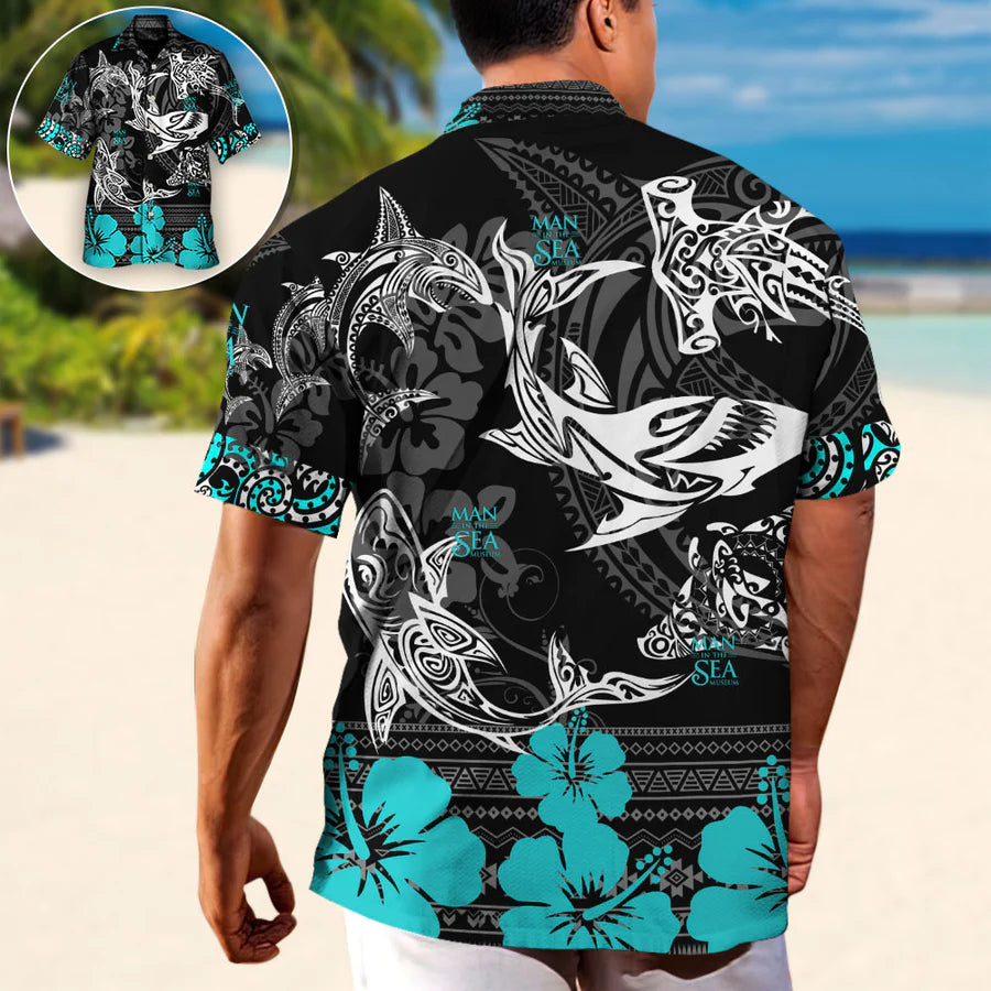 Shark Lover - Hawaiian Shirt w/logo