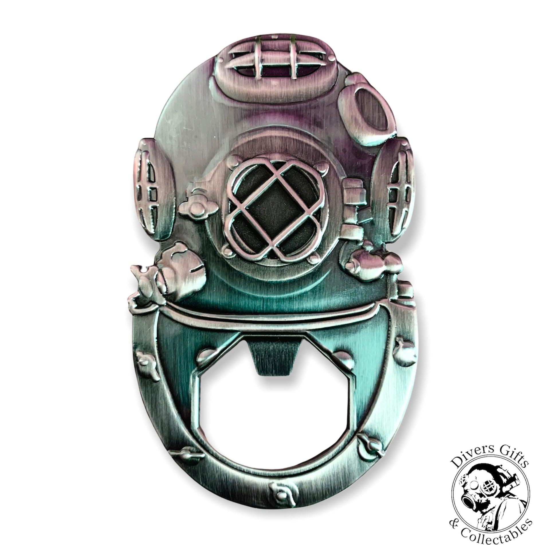 BO-04 Mark V Diving Helmet (Tinned/Brass) Bottle Opener - Divers Gifts