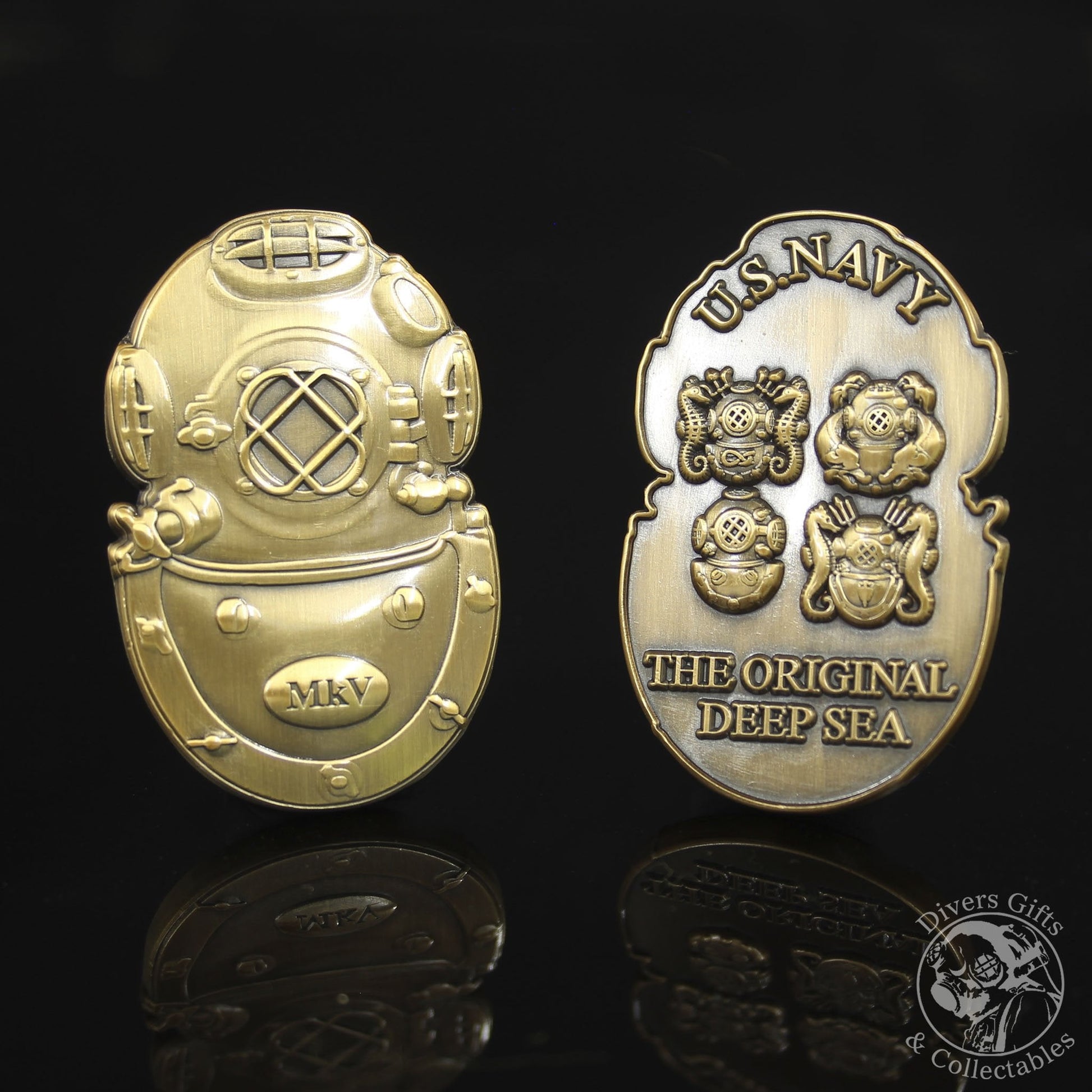 01A - MkV US Navy Challenge Coin - Brass - Divers Gifts